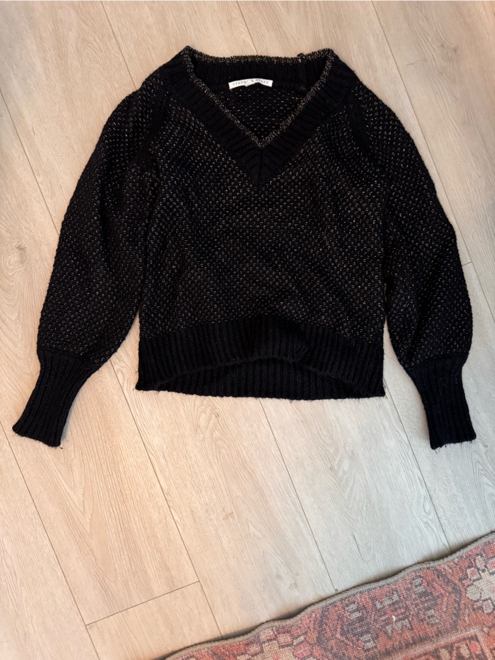 Veronica Beard Black Off-the-Shoulder Knit Sweater